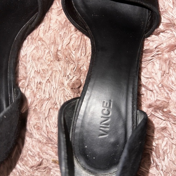 Vince Black suede Women's pointed kitten Heels 8 formal office - Picture 3 of 15